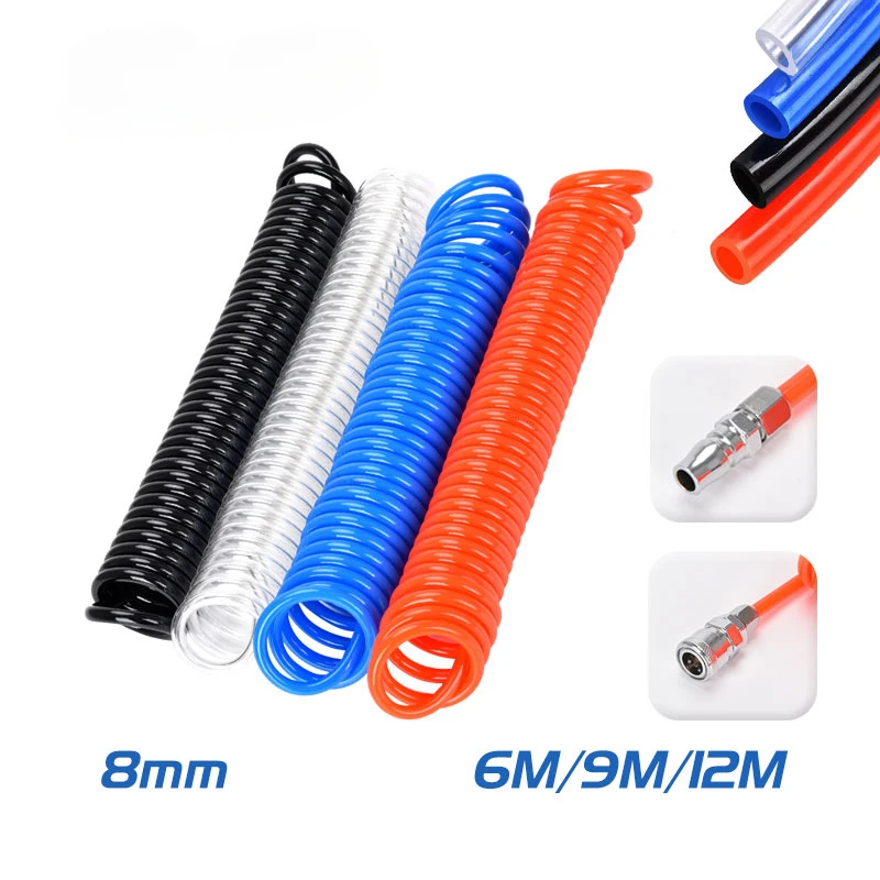 

8x5mm Polyurethane PU Air Compressor Hose Tube 6M 9M 12M Pneumatic Hose Pipe for Compressor Flexible Air Tool With Connector