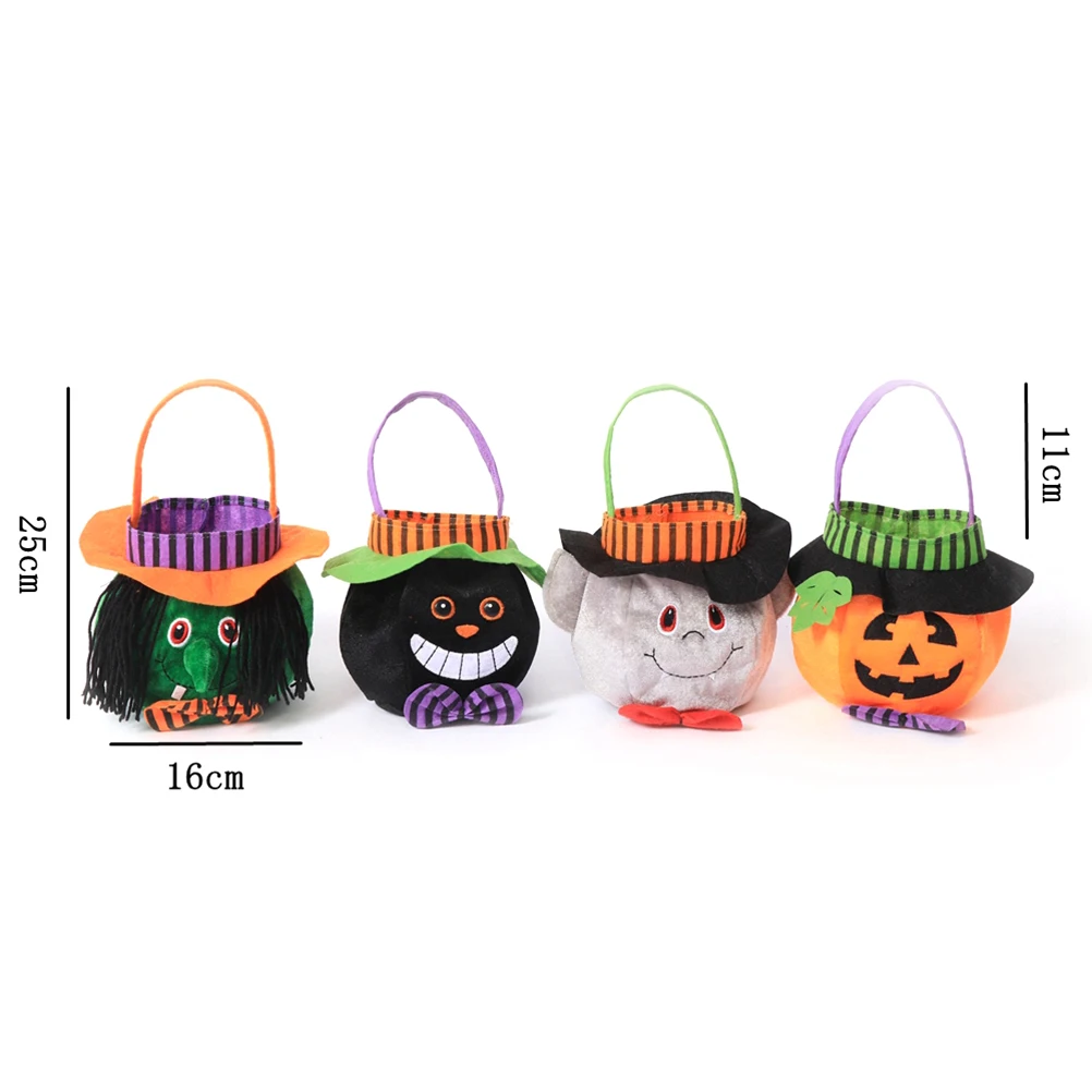 

2Pcs Halloween Bags Gift Bag for Kids Birthday Party Favor Tote Round Bucket Storage Bag Toys Snacks Treats