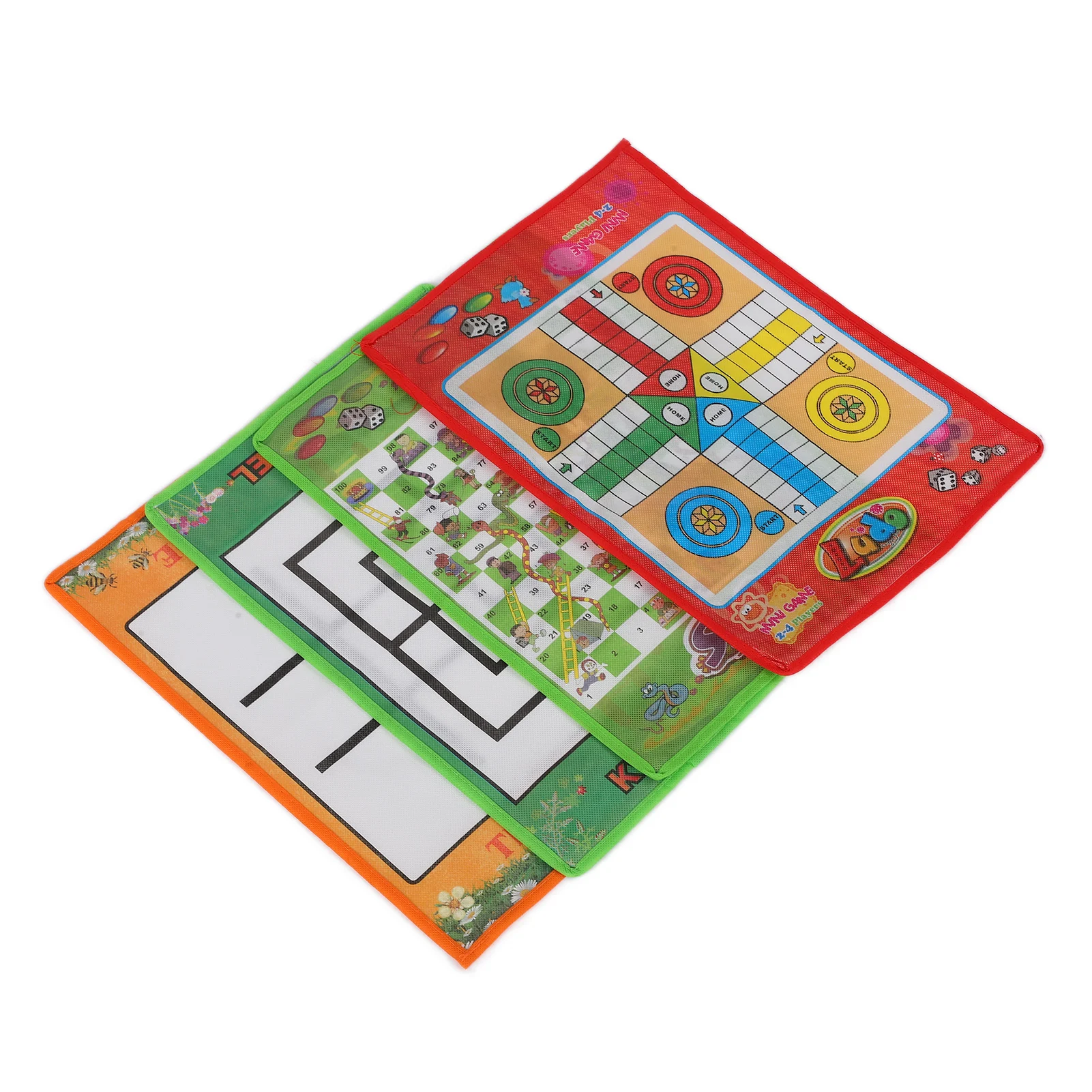 Snake and Ladder Kids Nine Men Morris Portable Flying Chess Ludo Board for Family Game 4 in 1 Set