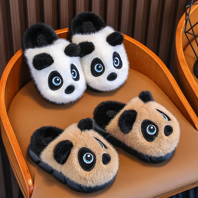 شباشب قطنية شتوية دافئة رائعة من الباندا، أحذية مريحة للأيام الباردة