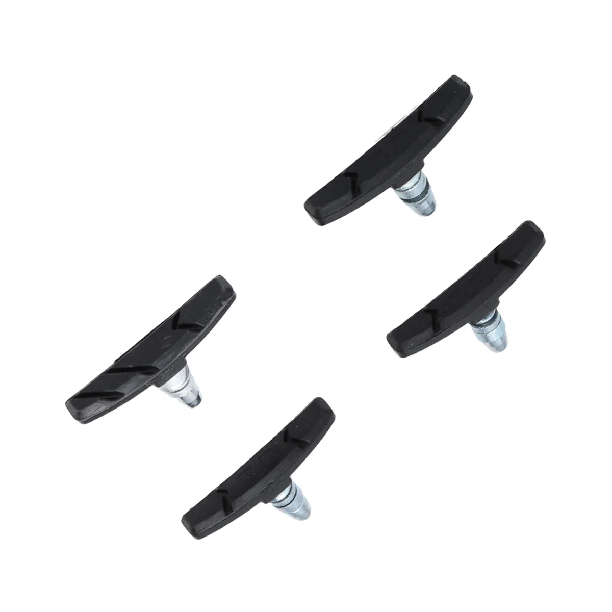 

2Pairs Pads Rubber Stainless Steel Grooved Non-Slip Braking Shoes Blocks for Mountain Road Bike Brake Pads
