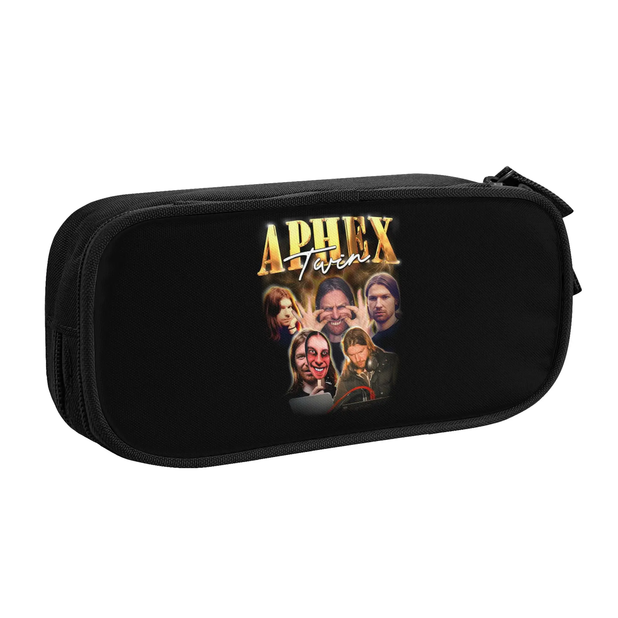 Kawaii Electronic Music Aphex Twin  Pencil Case for Girls Boys Big Capacity British Musician Composer  Pencil Pouch Stationery