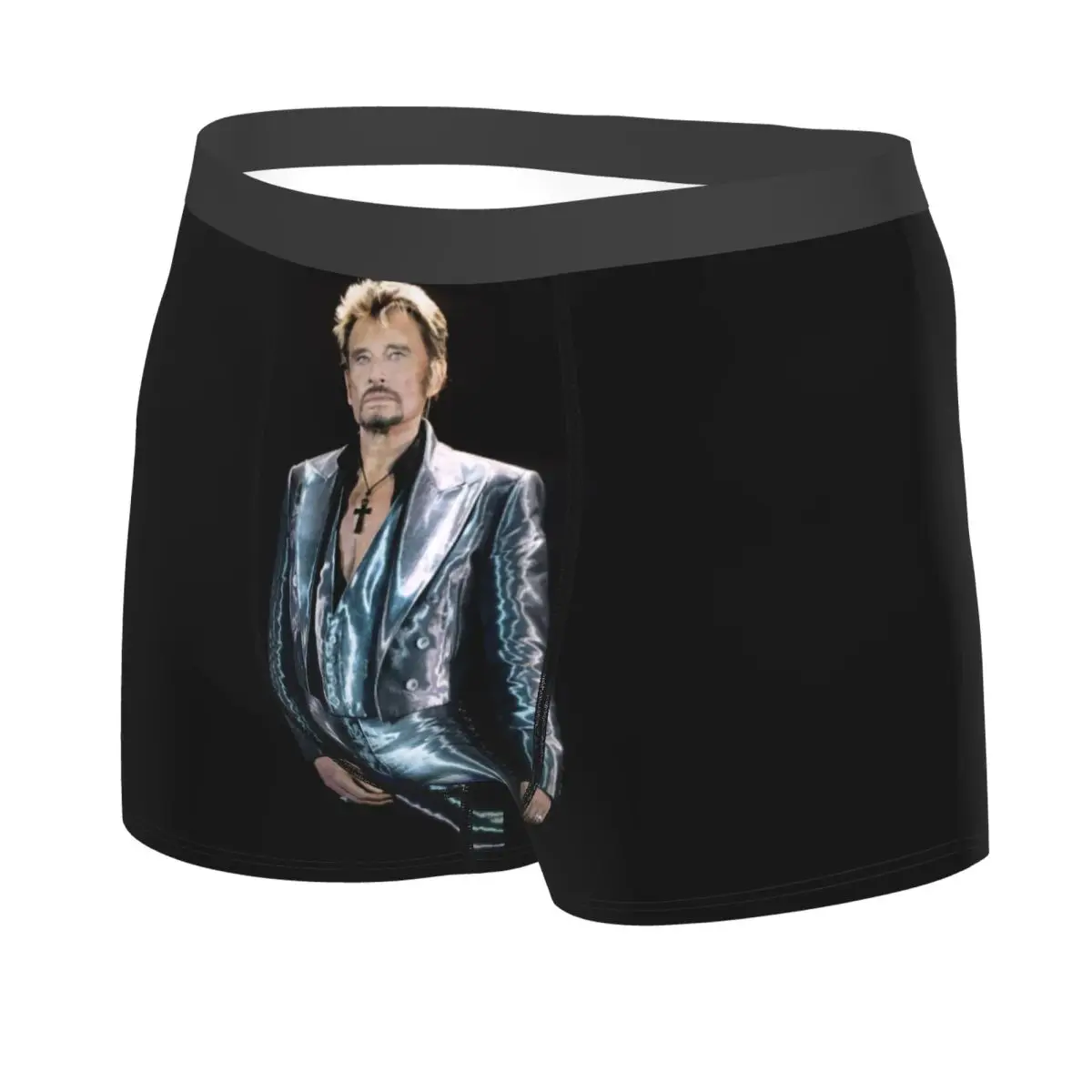 Cool French Rock Singer Johnny Hallyday Boxers Shorts Underpants Men's Breathbale Briefs Underwear