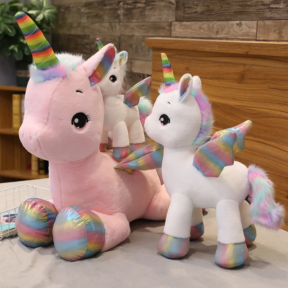 

Hot Huggable Cute Unicorn Dream Rainbow Plush Toy High Quality Pink Horse Sweet Girl Home Decor Sleeping Pillow Gift For Kids