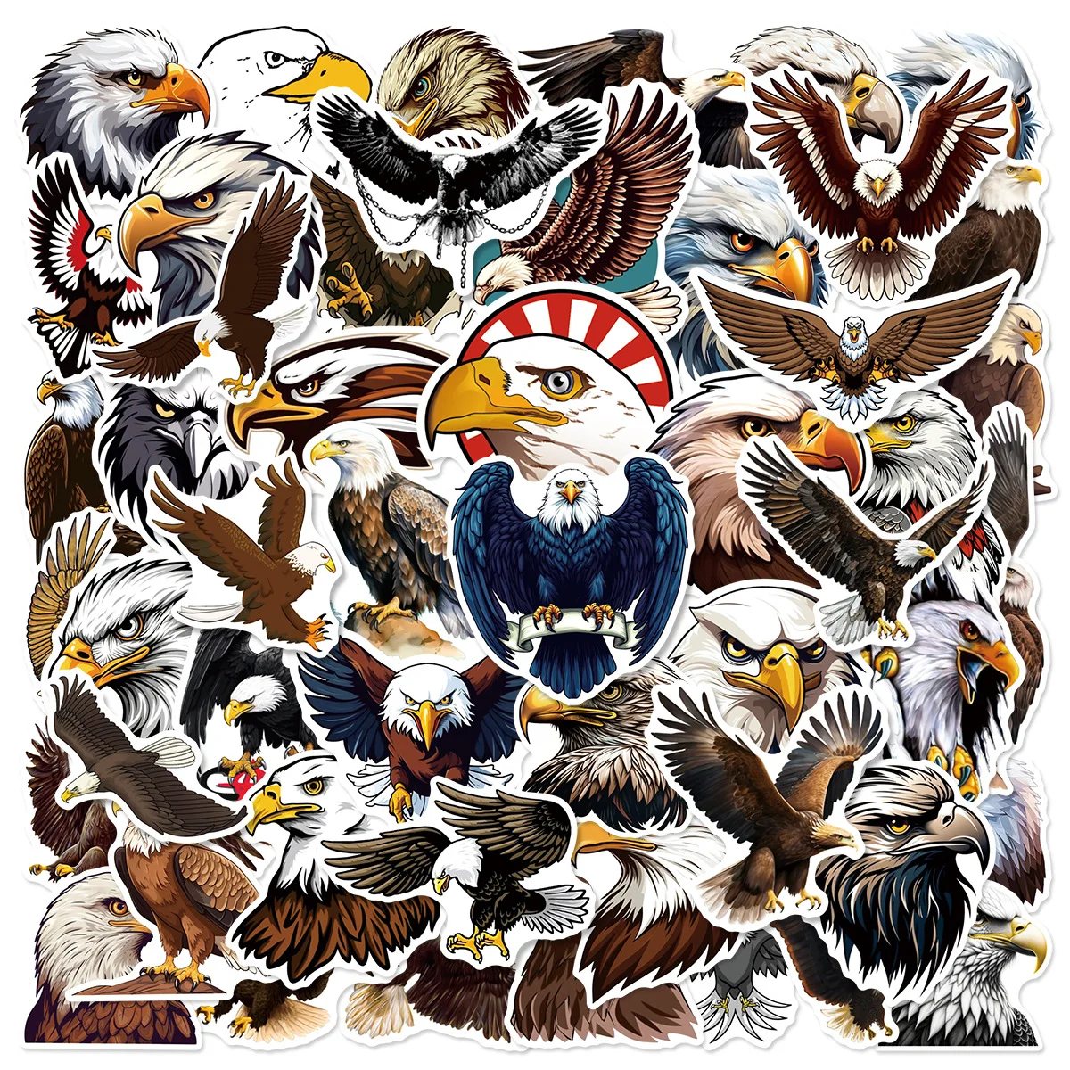 

50PCS Eagle Doodle Animal Cartoon Animal DIY Decorative Water Cup Laptop Mobile Case Suitcase Waterproof Sticker Kids Toy