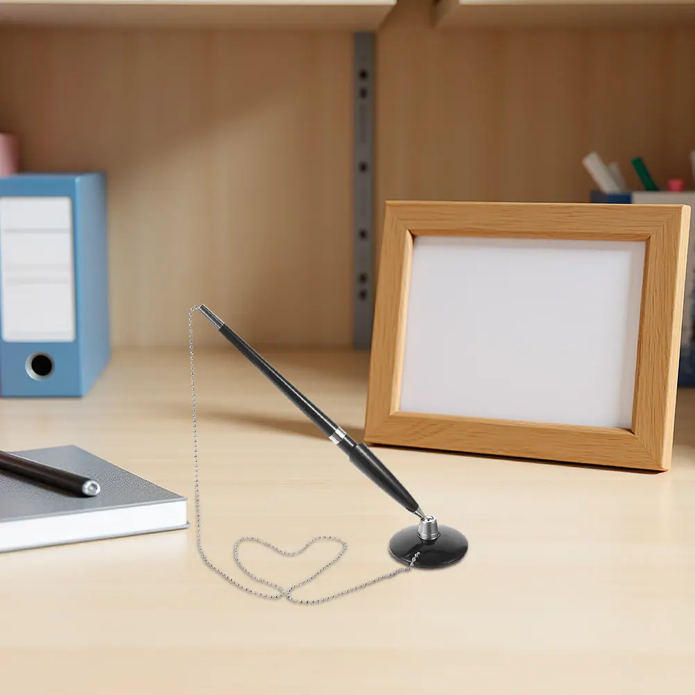 

Набор из 6 ручек для бизнеса с вращающейся на 360 градусов подставкой, надежной цепью и клейким основанием для офиса, банка, ресепшена, отеля, розничной торговли