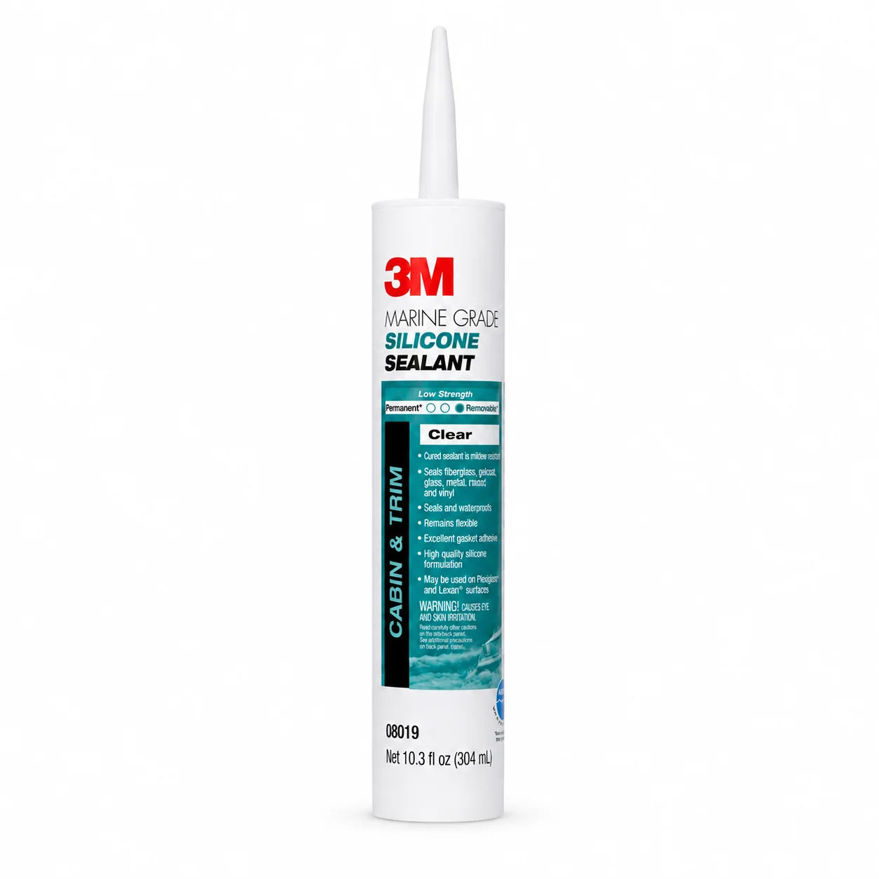 Original 3M 08019 Silicone Sealant Marine Grade Clear Weather Resistant Waterproof Sealant for Boat Yacht RV Repair