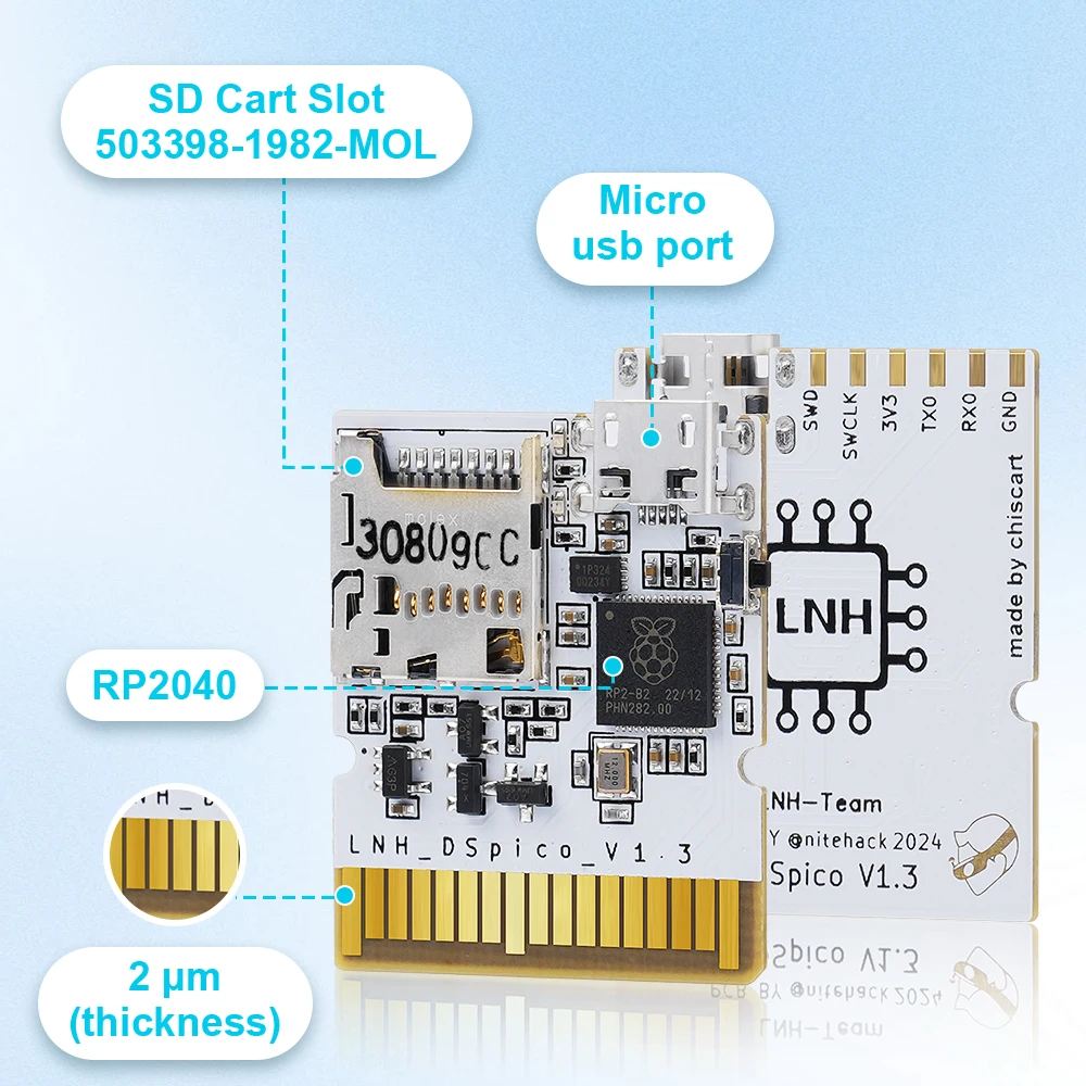 Pico for DS Dspico MicroUSB Fully Transparent Shell 16 MBit for Nintendo DS DSLite 3DS DSi NEW 3DS XLRetro Game Console view 4