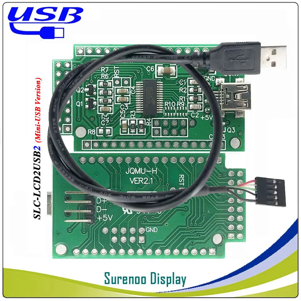 LCD2USB USB2LCD Covert Board Sutible LCD Smartie & AIDA64 for 1601 1602 2002 2402 2004 4002 Character LCD Module Display Panel