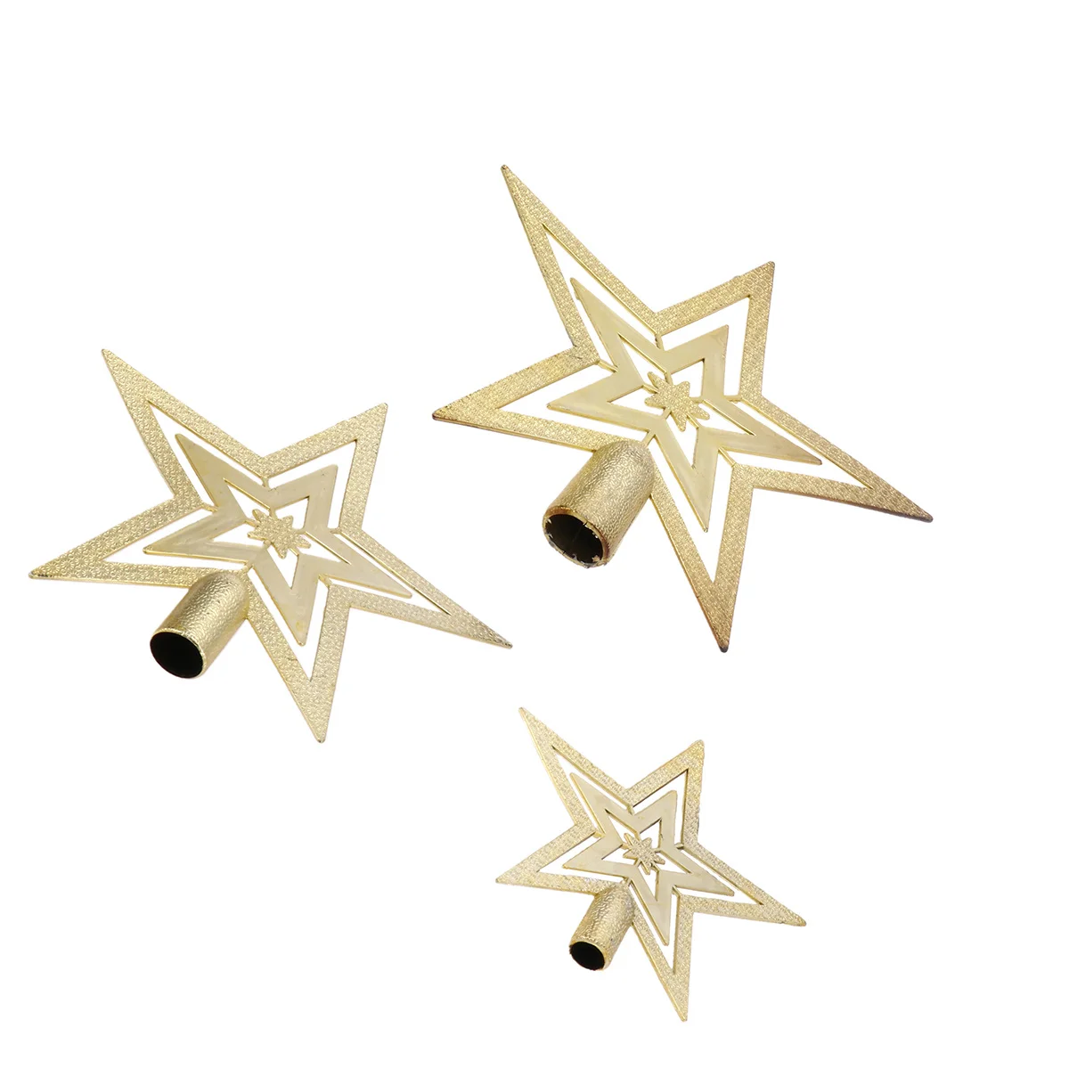 

3Pcs Golden Tree Top Star Christmas Tree Decoration Ideal for Creating Joyful Festival Garden Yard