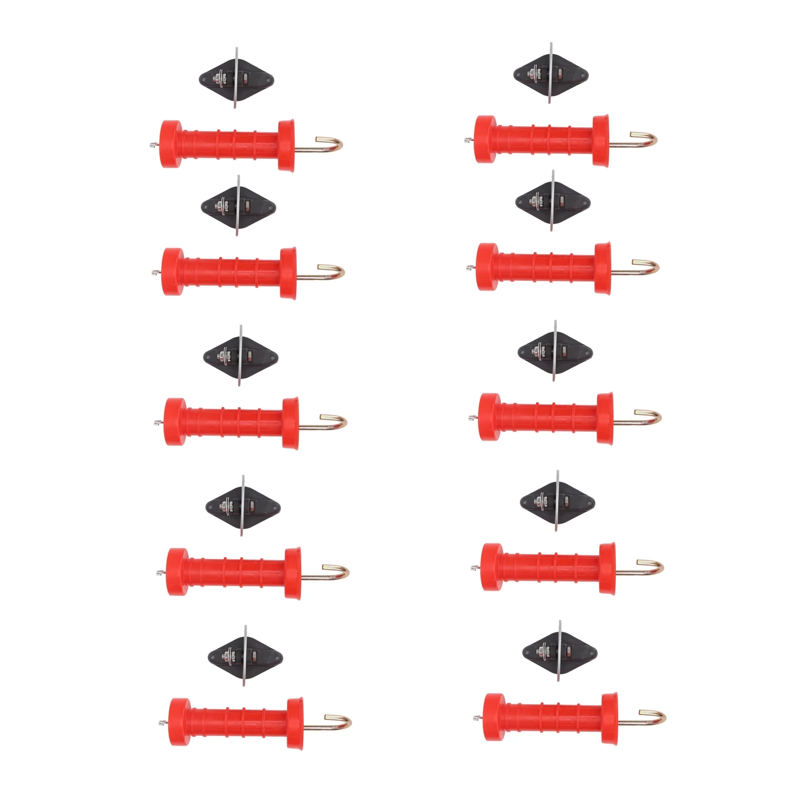 

Electric Fence Handle, 10Pcs Electric Fence Gate Handles Red ABS Heat/Cold-Resistant with 10Pcs Insulators