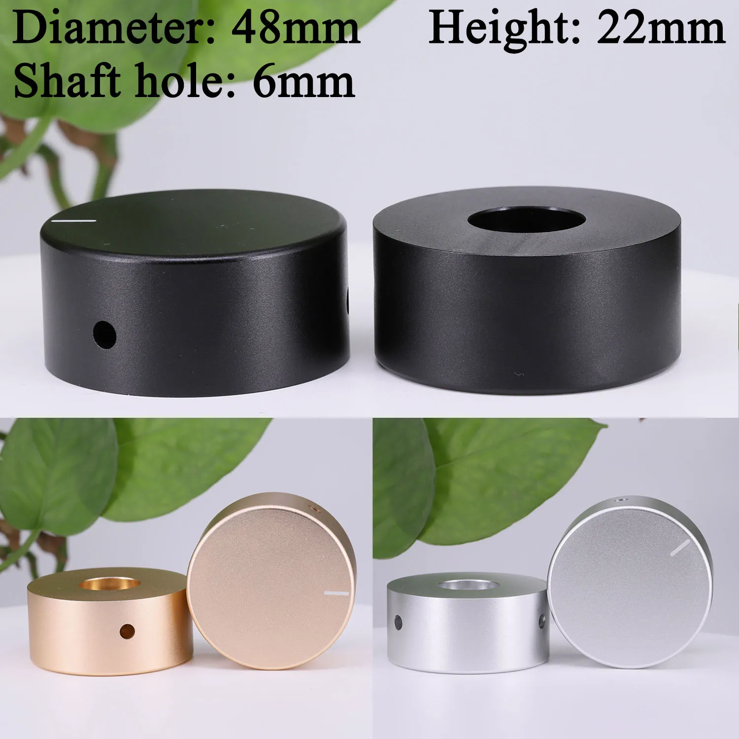 1 szt. Pokrętło regulacji głośności 21mm 25mm 30mm 35mm 48mm Aluminiowe pokrętło potencjometru Przycisk HIFI Samochodowe audio AMP DAC CD Pokrętło regulacji głośności — zdjęcie produktu 6