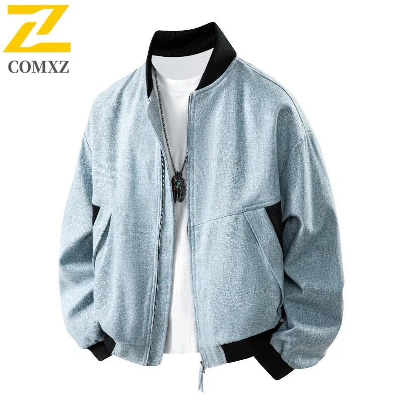 

COMXZ Высококачественная мужская куртка с воротником-стойкой, удобное мотоциклетное пальто для езды на велосипеде, легкая осенняя новая одежда