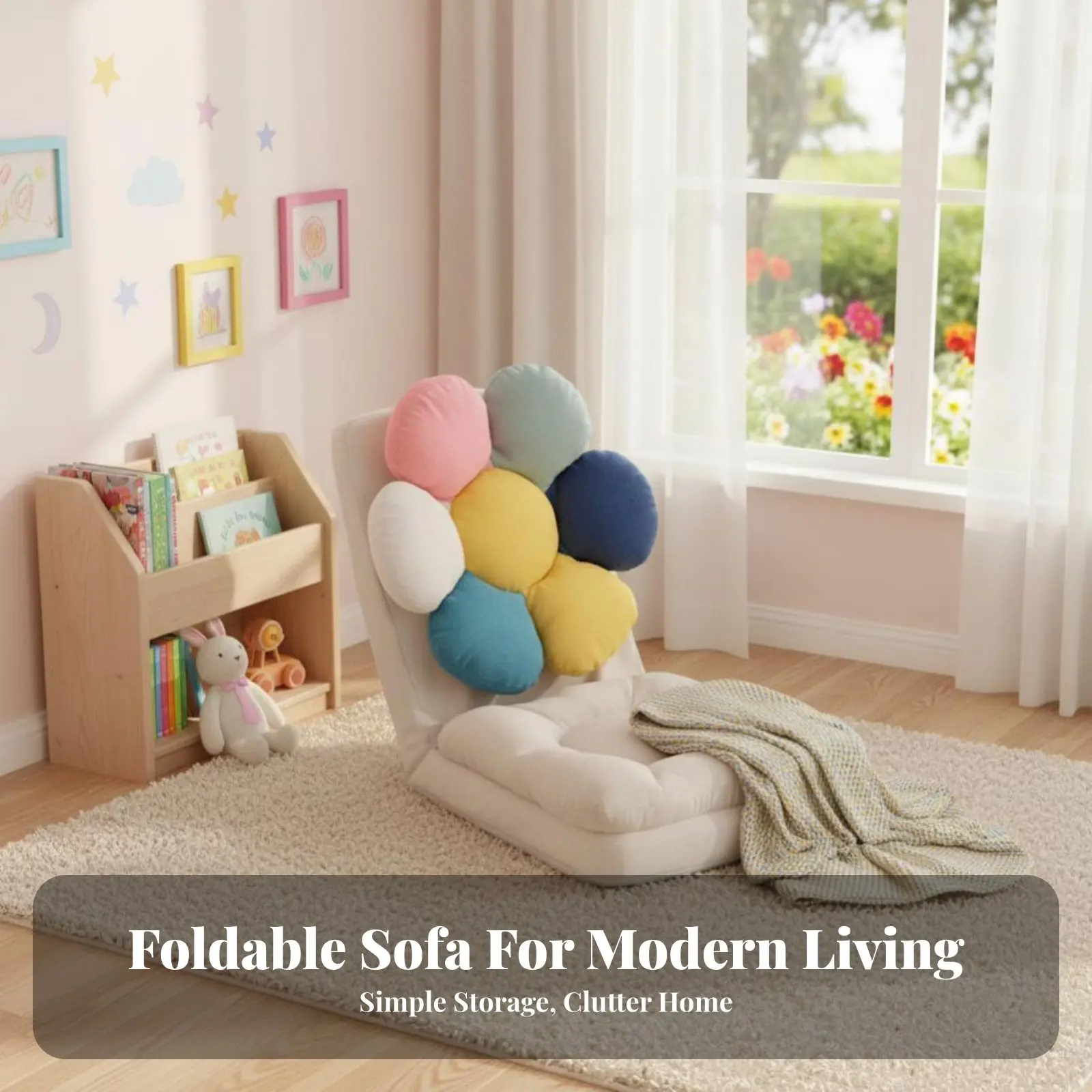 

Бескаркасная напольная подушка-лежак в форме цветка, компактная, с мягкой набивкой, для молодежи и геймеров