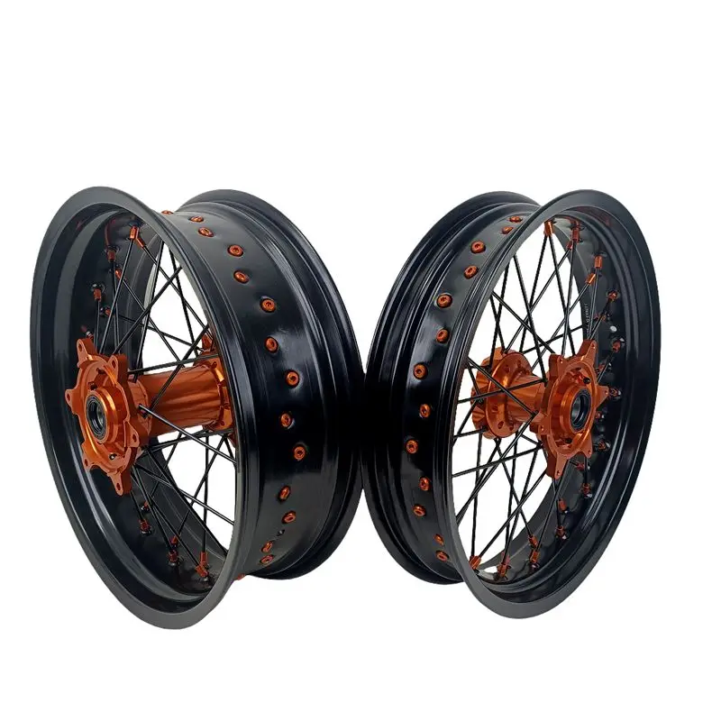 Hot-selling Direct Selling Dirt Bike Fit for EXC SXF-EXC 250 Orange for EXC SXF Hubs Supermoto Wheels Rims Set
