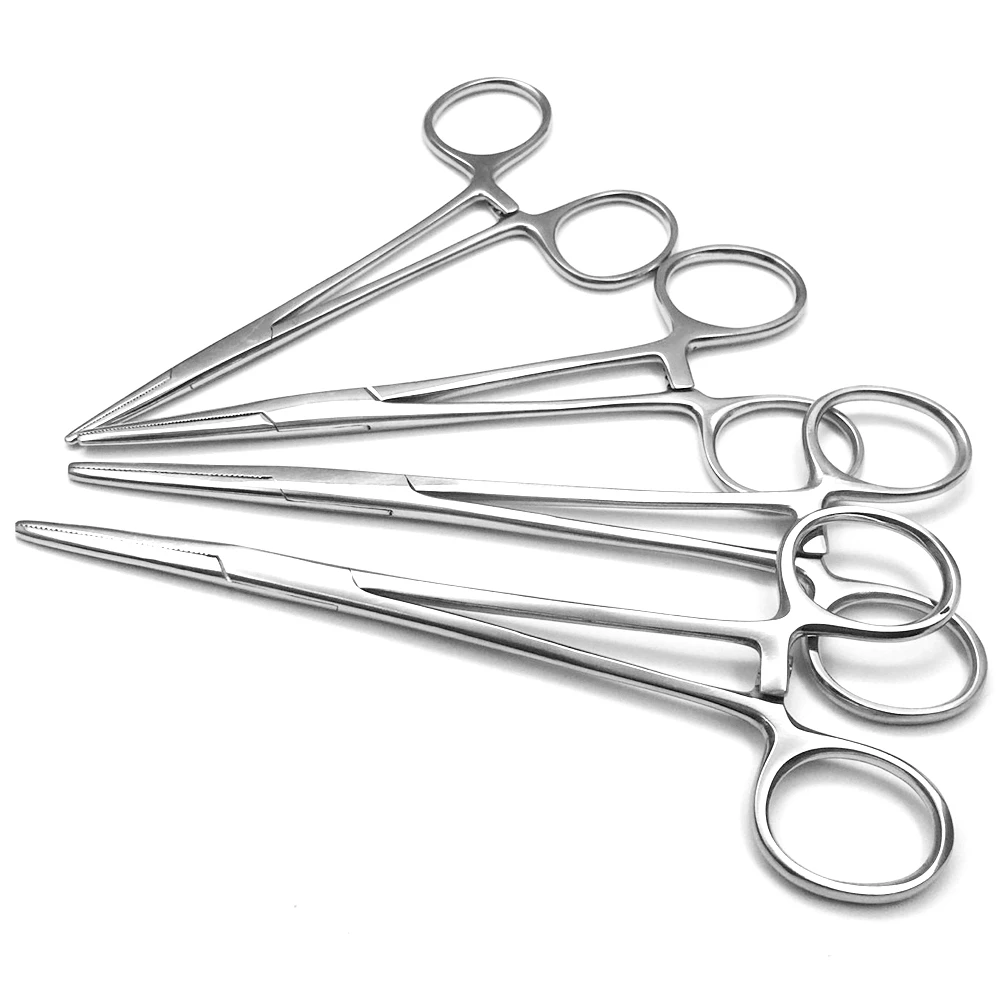 Clamp Curved Tip Cleaning Pliers Iris Scissors Epilation Tools Straight Tip Clamps Hemostatic Forceps Fishing Locking Pliers