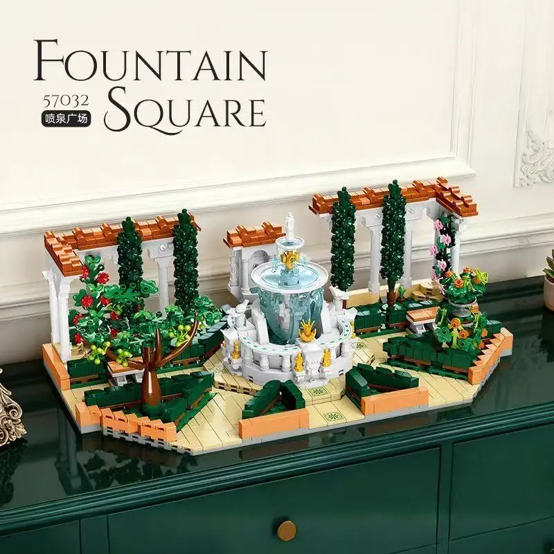 

Jiexing 57032 DIY Mini Fountain Building Blocks Assembly Therapeutic Scene Square Toy for Stress Relief And Relaxation
