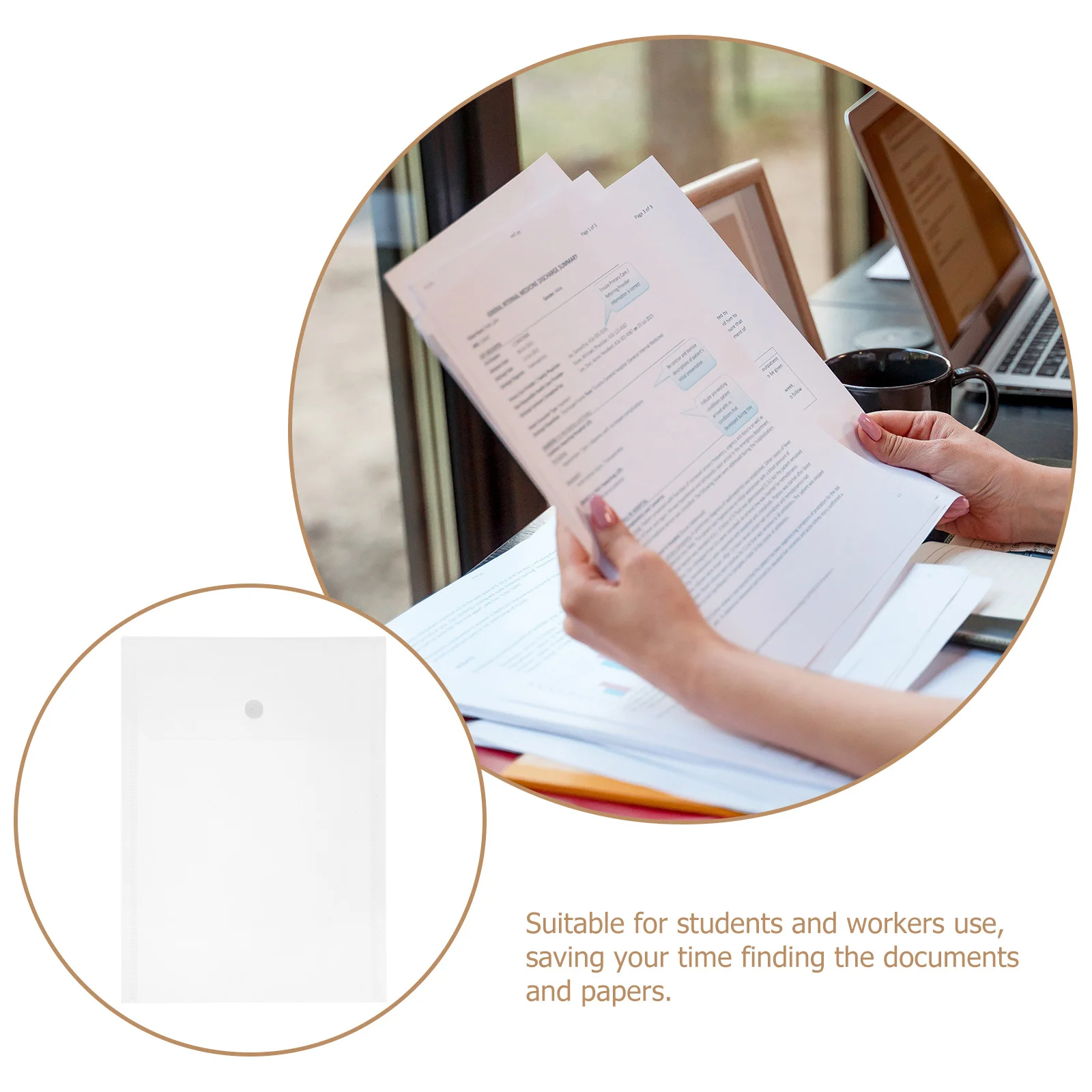 

12pcs A5 File Document Folders Thick Transparent Pvc File Pockets Portable Document Storage Bag For Office School Legal Papers