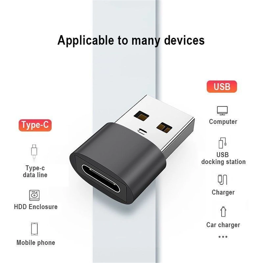 

Charge Adapter Plug USB C 3.1 Type C Female to USB 2.0 Type A Male Port Laptop Mobile Phone Adapter Converter 2PCS