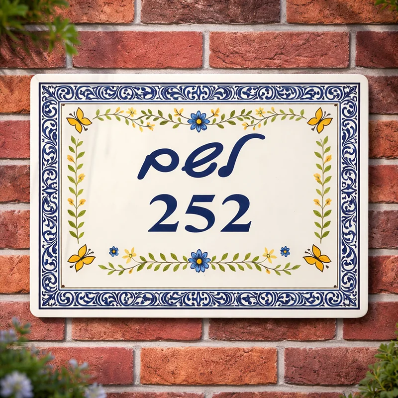 

Акриловая вывеска с номером дома, УФ-печать, испанский стиль, индивидуальное имя семьи, адресная табличка, уличный входной знак, внешний декор