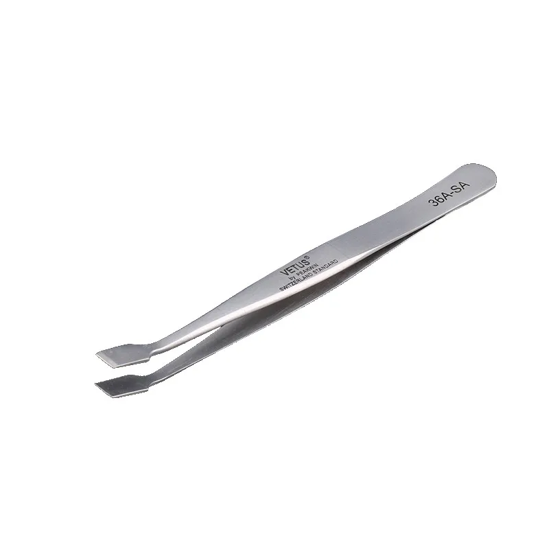 VETUS Tweezers Anti Magnetic And Acid Resistant Stainless Steel Spatula Shaped Nippers Set Of Stamp Tweezers 36A-SA