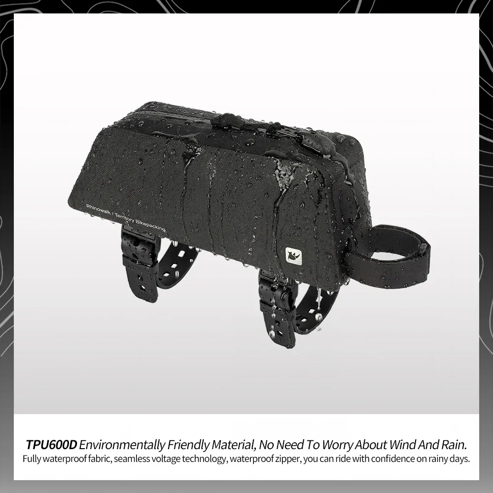 Rhinowalk Bike Top Tube Bag 1L Waterproof Cycling Frame Storage Luggage Backpacking For MTB Gravel Phone Bag Bike Accessories