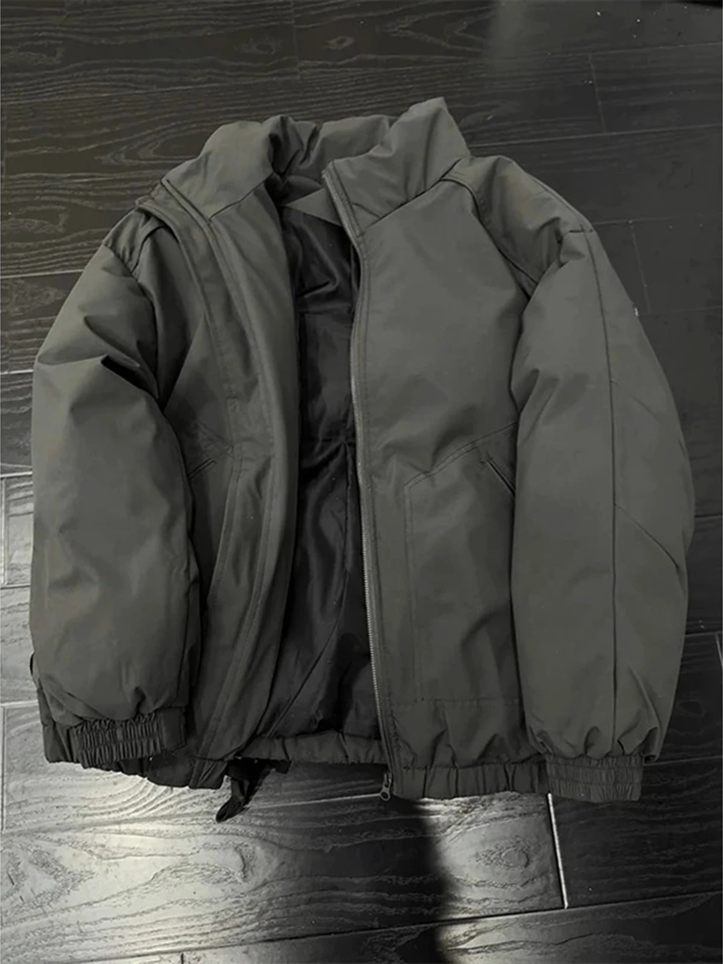 

Мужское пуховое пальто Thiened Fce с воротником-стойкой Bla ort Bread Sle, теплое осенне-зимнее хлопковое пальто-стойка, чистый цвет