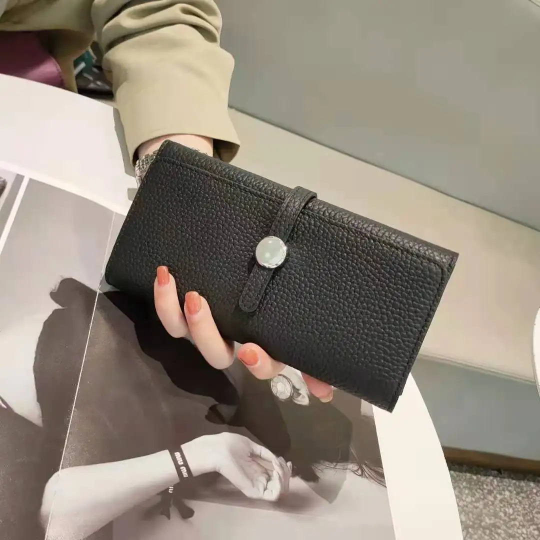 100% Echt Leer Vrouwen Portefeuilles En Portemonnees Mode Grote Capaciteit Multi Card Holding Bag Money Bag Luxe Telefoon Portemonnee Portemonnee