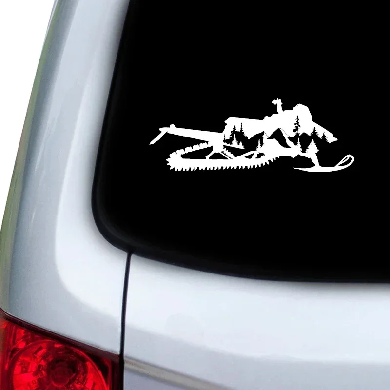 Car Stickers Mountain Snowmobile Adventure Vinyl Decals for SUV RV Camper Offroad Starry Car Decor Snowmobiling Laptop Decor