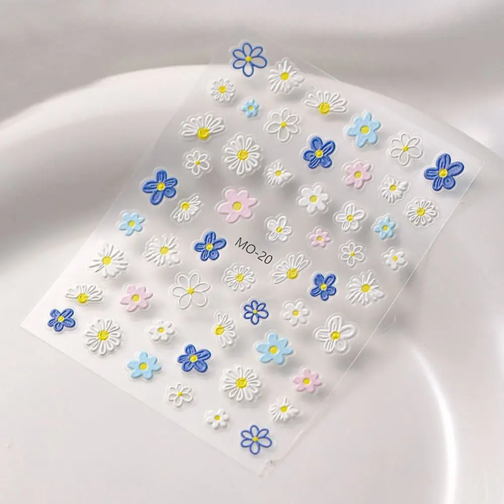 かわいい花柄ネイルデカール 5D エンボスグラフィティネイルステッカー 花ウサギネイルデコレーション