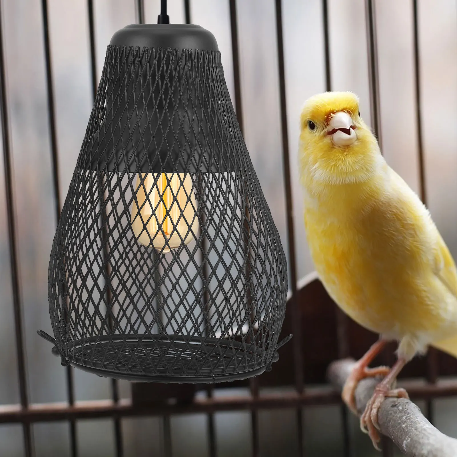 

1pc Pet Heating Lamp Shade Reptile Box Metal Lamp Cover Heat Resistant For Terrarium Crawler Habitat Anti-Scald Protection