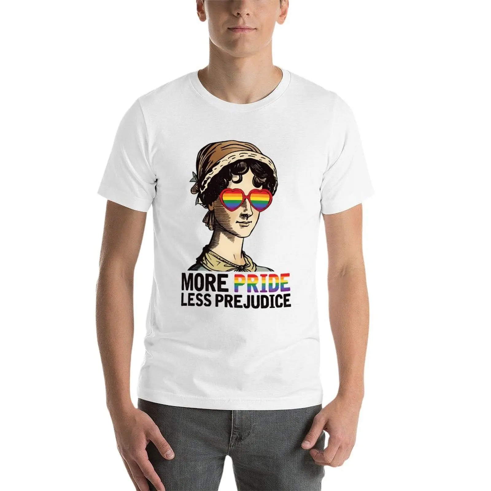 المزيد من فخر أقل التحامل Lgb جين أوستن فخور حليف فخر شهر شي تي شيرت رجل التي شيرت تي شيرت شخصية تي شيرت