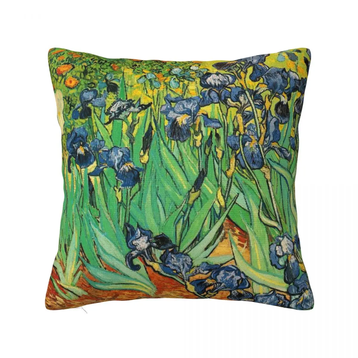 Irises Pillow Case Vincent Van Gogh Cushion Zipper Pillowcase Summer Square Polyester Cover