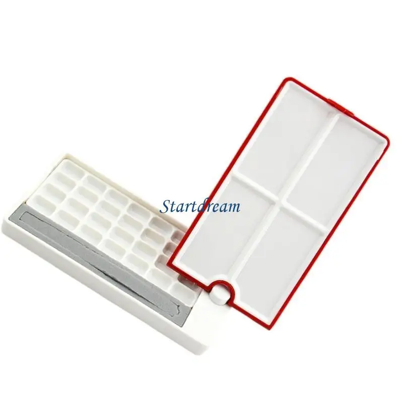 علبة لوحة تدوير ألوان مائية نصف مقالي علبة طلاء لوحة ألوان مائية فارغة للفنانين K92C #1