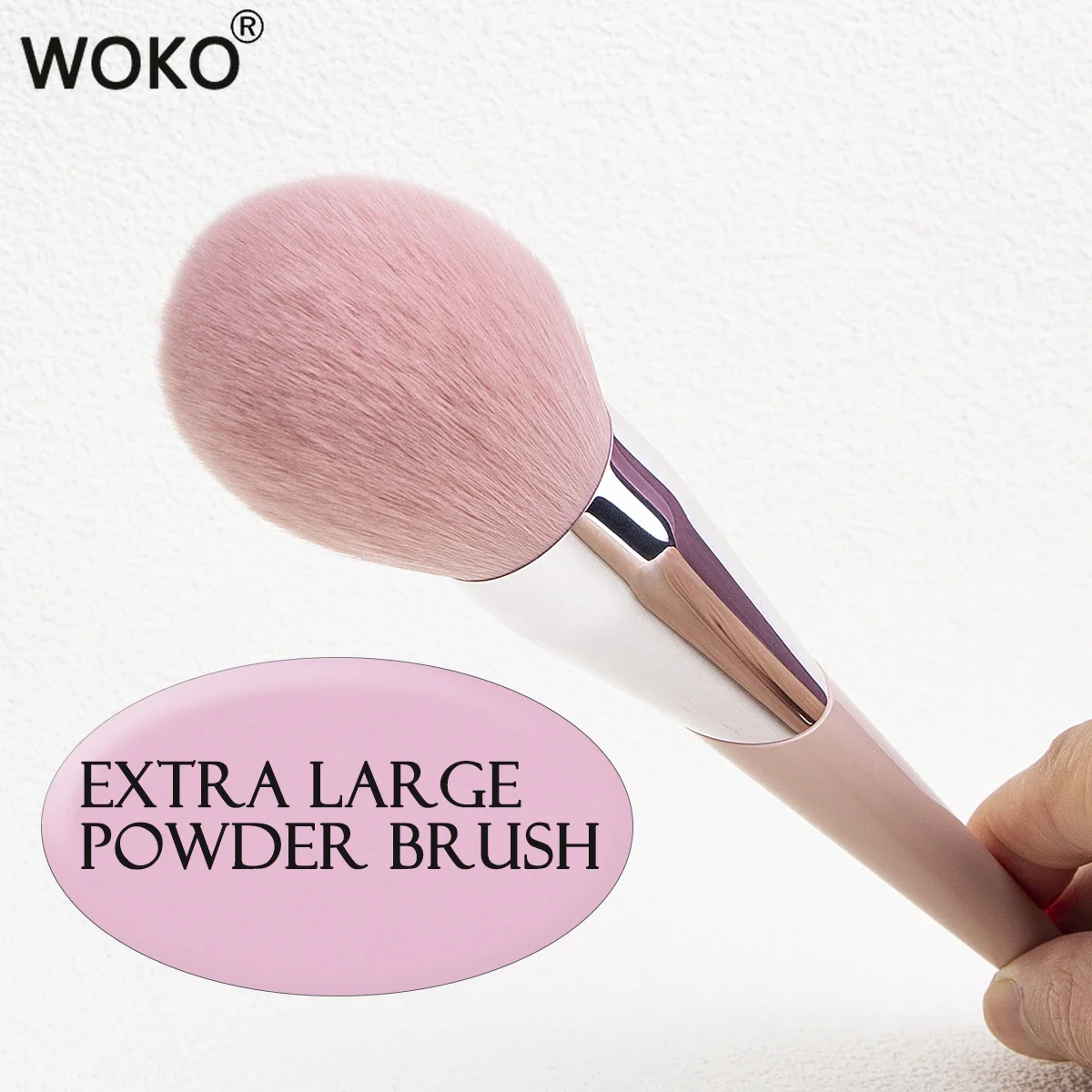 100# Large Powder Make Up Brush Big Powder Bronzer Brush Fluffy Pink Synthetic Hair Face Contour Bronzer Powder Makeup Tool