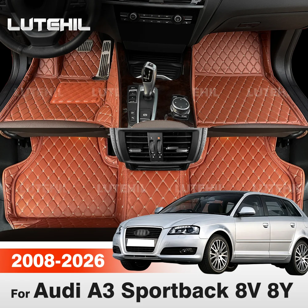 For Audi A3 Sportback 8V 8Y All Models 2008-2026 25 24 23 22 21 Custom Car Floor Mats Automobile Carpet Interior Accessories