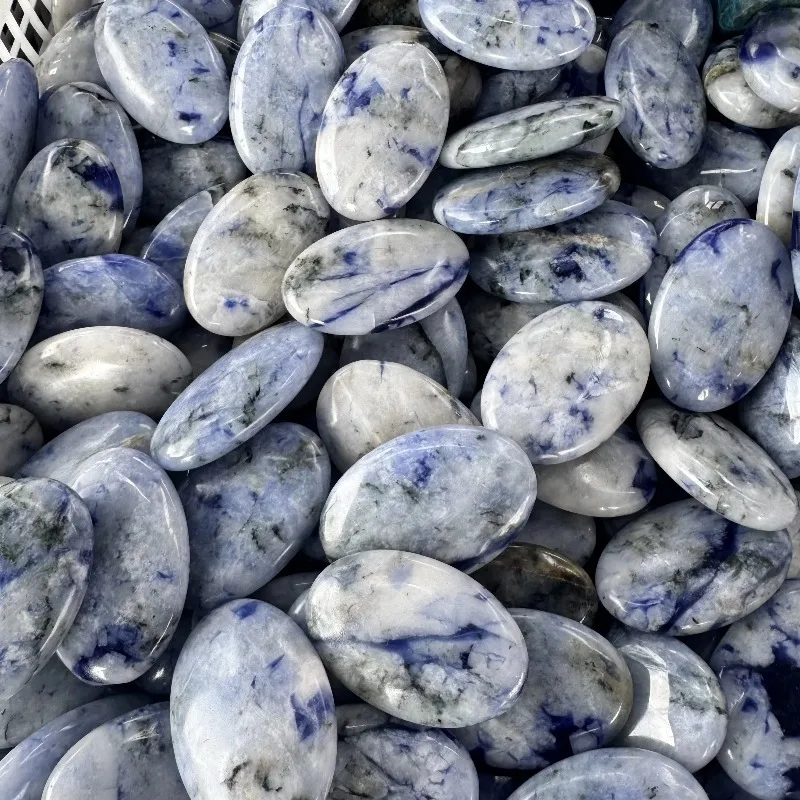 Wholesale Natural Blue jasper Soapstone Oval Decorative Carved Polished Model Ornaments，Mineral Crystal Rock Ornament
