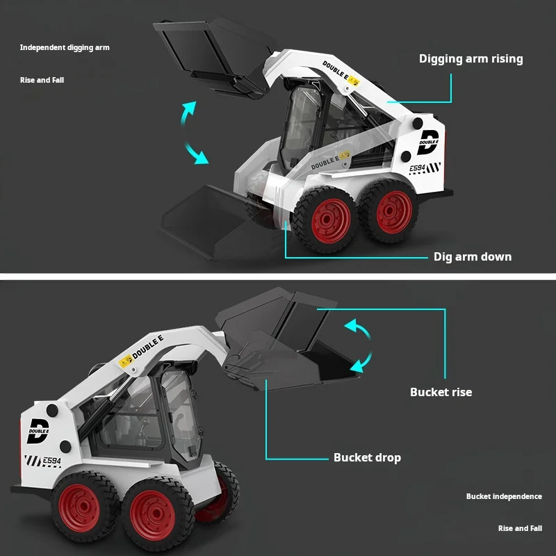 Double E594 1:14 Remote Control truck Loader Car Truck Remote control engineering car Excavator slip tractor Toy Boy gift