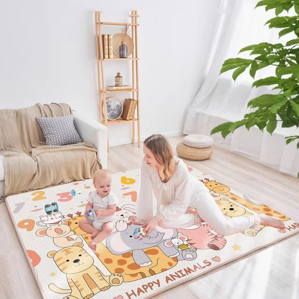 EPE hler-Tapis de jeu pour bébé, optique mentalement amicale, avec polymères pliants, pour la sécurité des enfants, 1cm