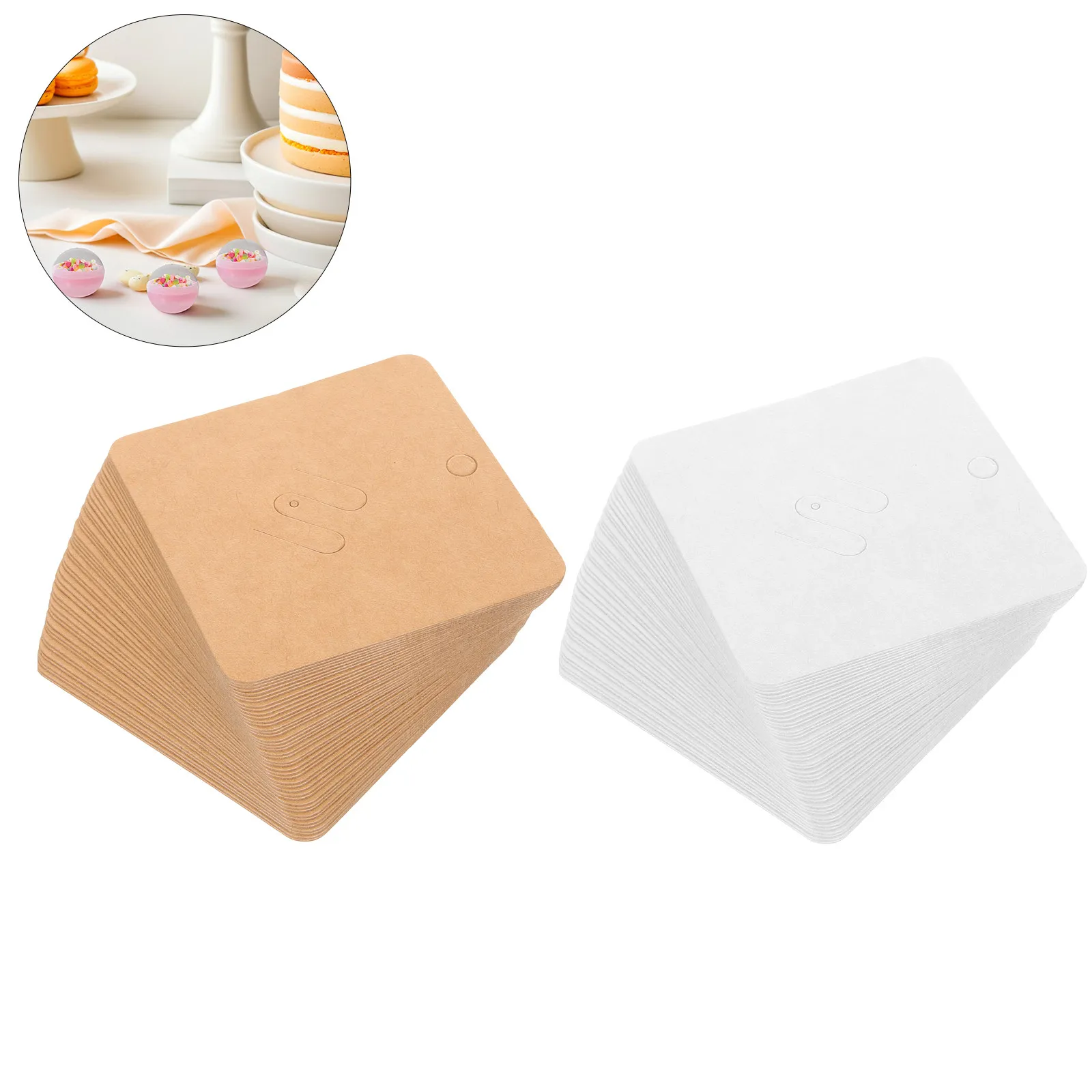 400Pcs Jewelry Display Cards Brooch Pin 7x7cm Kraft Paper Holder Jewelry Packaging Brooches Retail Brooch Pin Display Cards