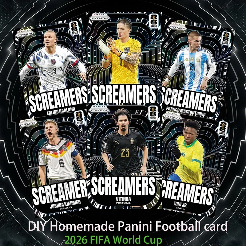 DIY Panini Collection de cartes de football faites maison FIFA World Cup SCREAMERS série Messi Yamal Ronaldo Mbappe Neymar Haaland