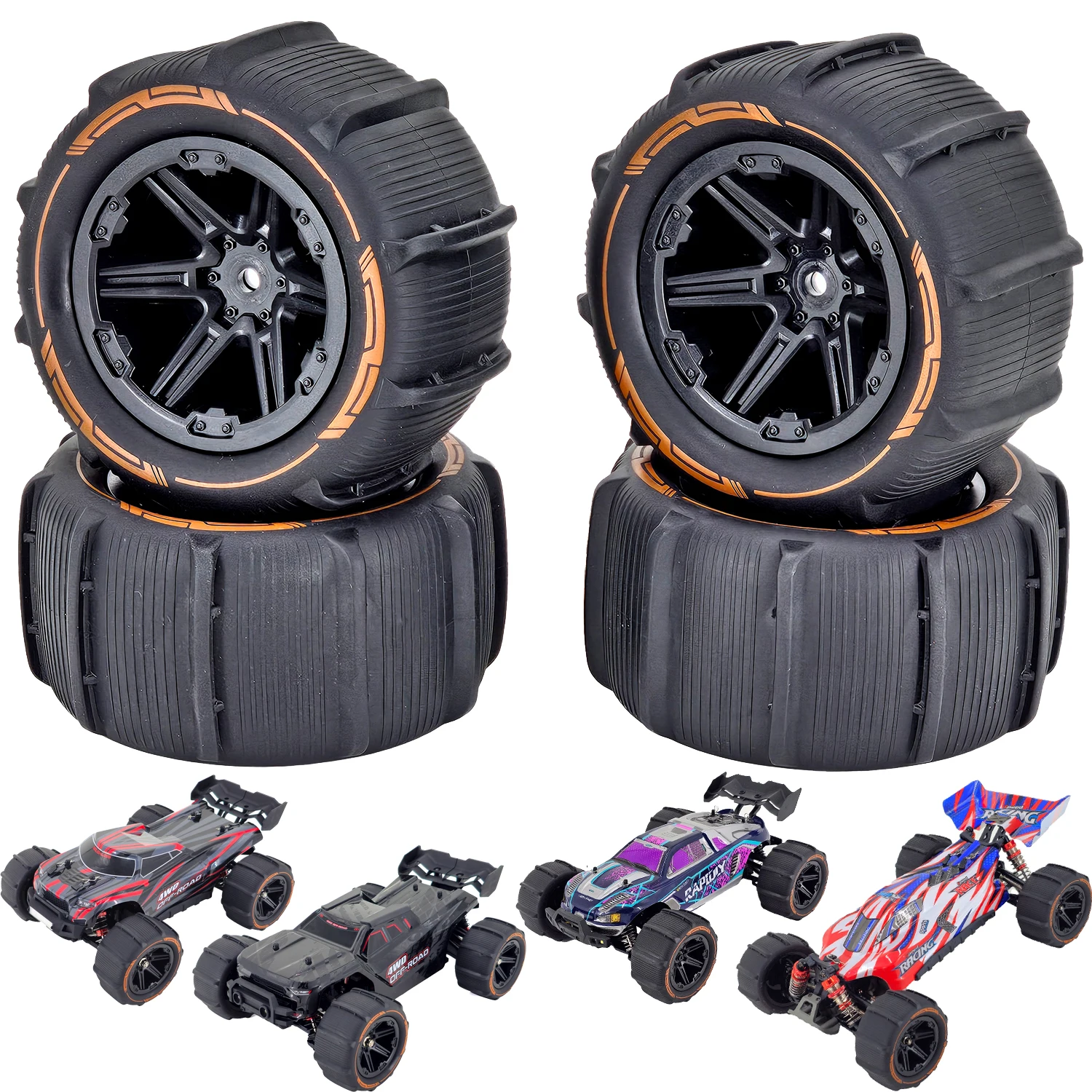 Hoge Snelheid Rc Auto Schoepenrad, 85X43-54 Scy16101 16104 Pro Sg116 Pro Mjx Hyper Go16208 H16bm 14210 H14bm Wltoys 124008, 4 Stuks