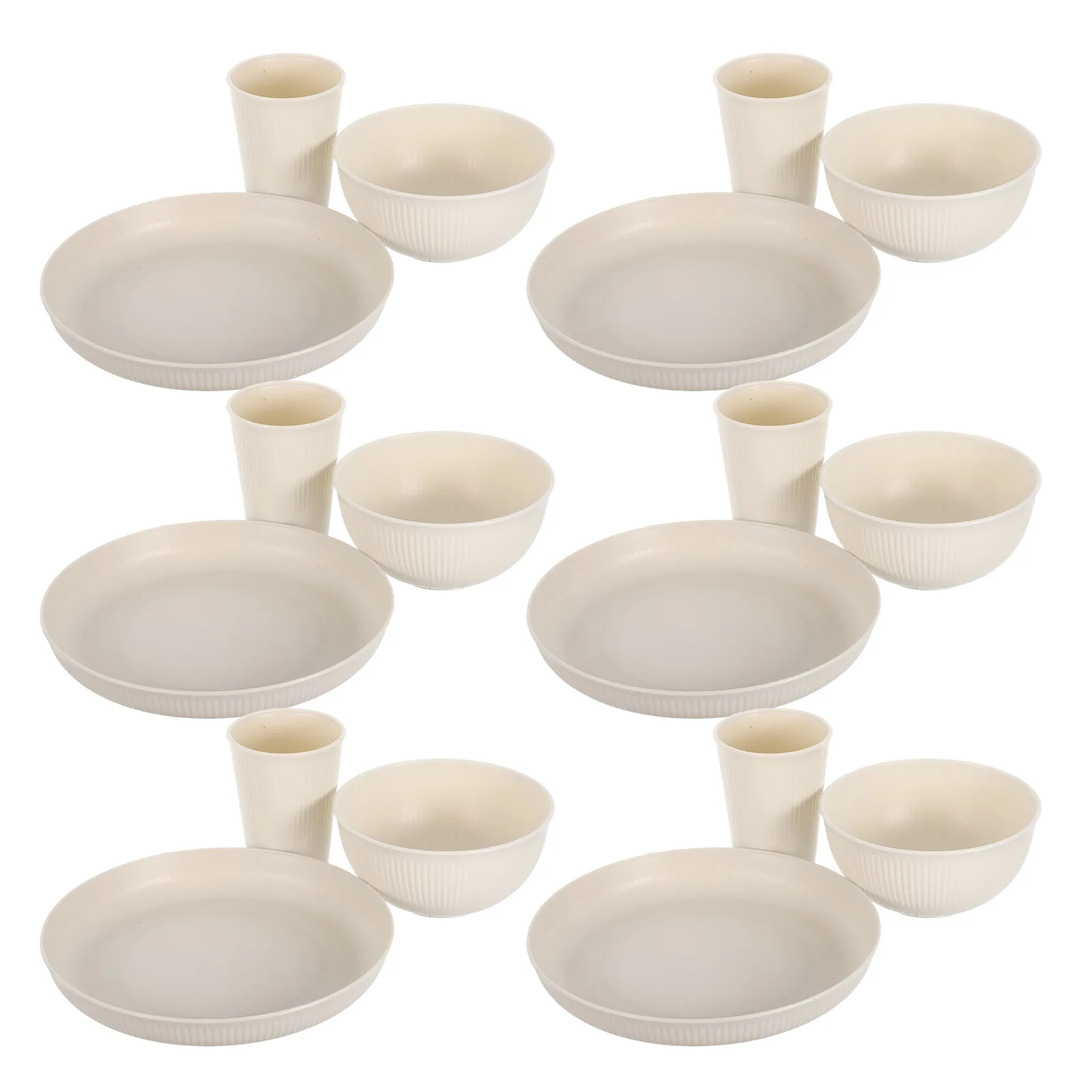 

18Pcs Unbreakable Plates Bowls Cups Set Reusable Microwave Dishwasher Safe Camping Picnic Outdoor Party Dinnerware Tableware Set