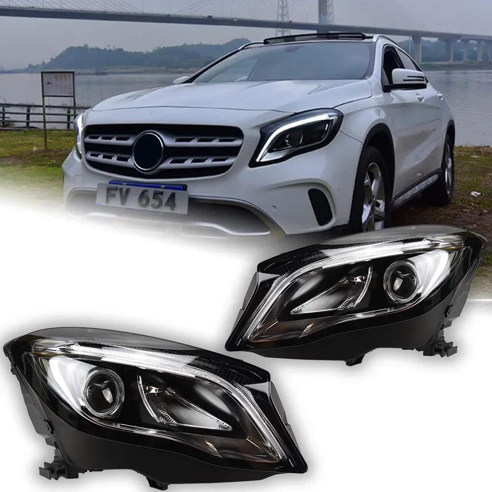 Car Lights for Gla200 Headlight Projector Lens X156 Gla180 Dynamic Signal Head Lamp LED Headlights Drl Automotive Accessories