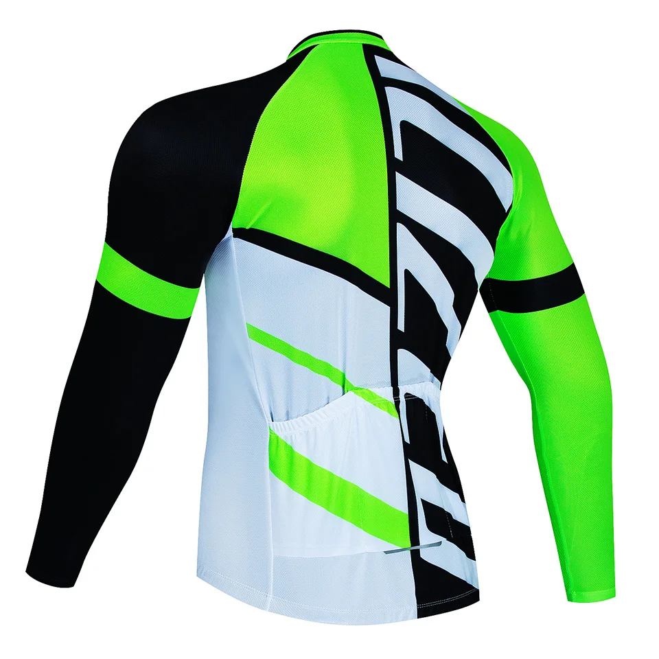 Fluoreszierende Gelbe Männer Herbst Fahrrad Kleidung Straße Racing Kleidung Atmungsaktive Frühling Bike Shirt Langarm Radfahren Jersey – Detail 6