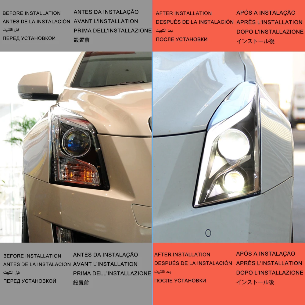 Car Headlights for Cadillac ATS ATS-L 2014-2018 Bifocal Lens Dynamic Accessories Styling LED Auto Headlight Assembly Upgrade