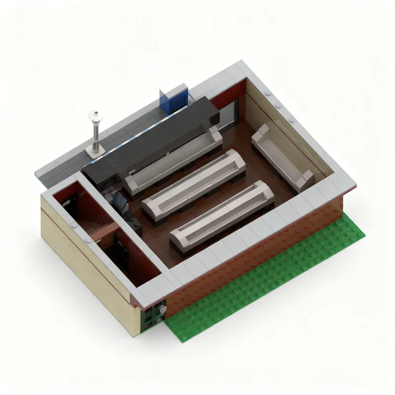 1796 peças MOC Streetlie Serenade Record Store, Blocos de Construção de Modelo de Paisagem Modular, Brinquedos de Construção, Presente de Natal