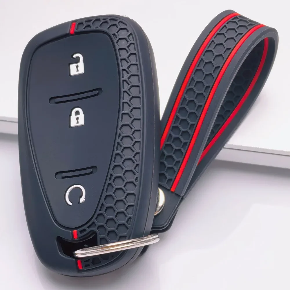 Key Fob Cover for Chevrolet 1500 Equinox Malibu XL Cruze Blazer Trax Camaro Volt Anti-Scratch Shockproof Soft Grip Easy Install view 6