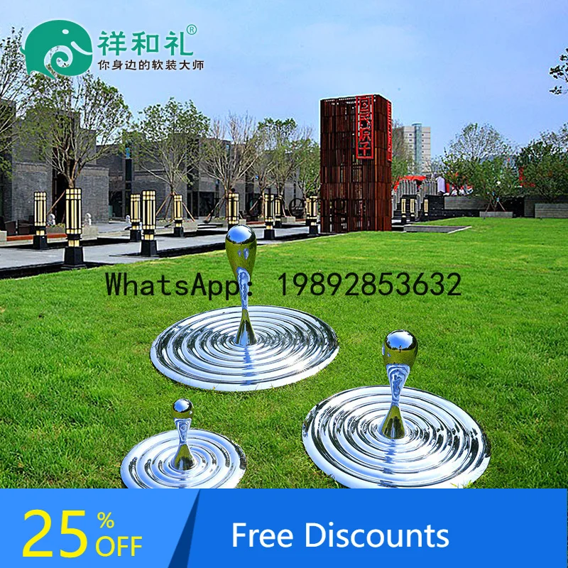 ABC  outdoor stainless steel  sculpture park landscape layout real estate large floor art ornament