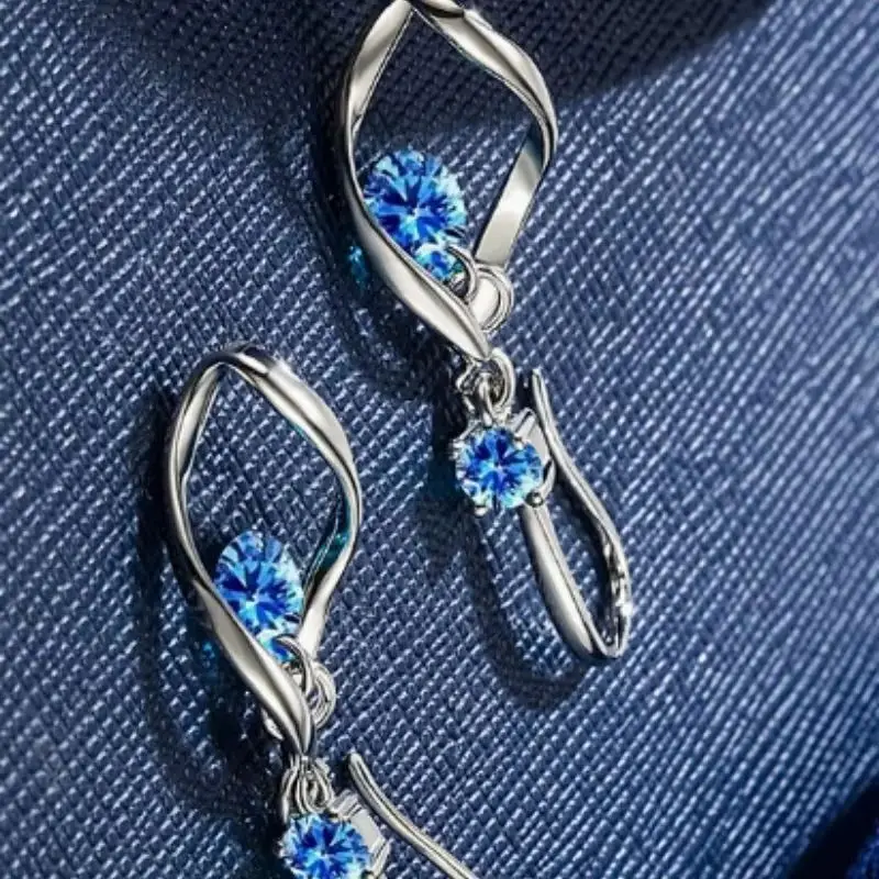 Elegant Zircon Niche Earrings for Women Simple Fashion Jewelry Medium to Long Style